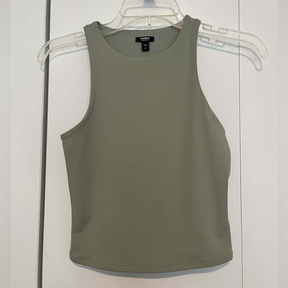 NWOT Express Body Contour High Compression High Neck Cropped Tank - Picture 2 of 6
